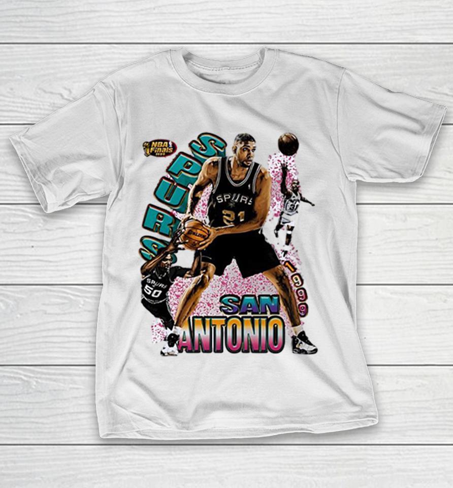 Tim Duncan San Antonio Spurs 1999 Finals Retro Basketball Legends Shirts